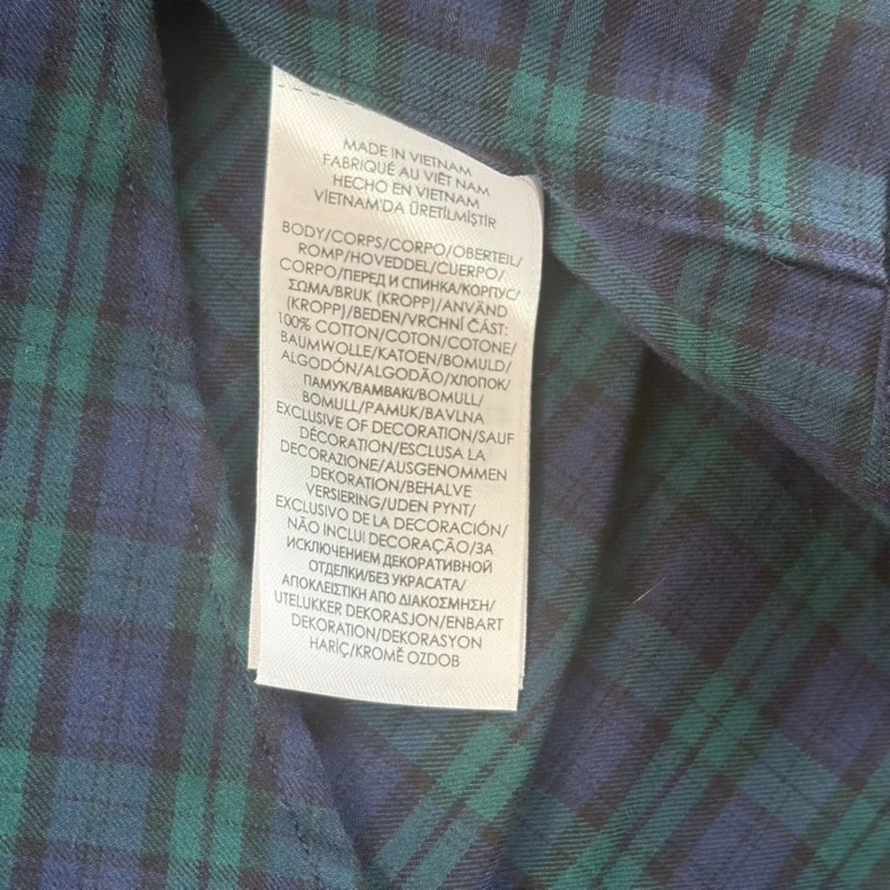 Polo Ralph Lauren Slim Fit Shirt in Green Navy Tartan Plain Men XL Pony NWT $138